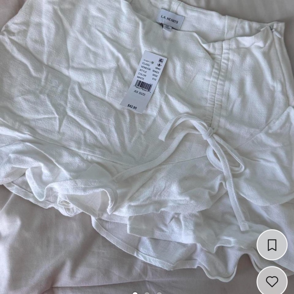 La Hearts Ivory Mini Skirt